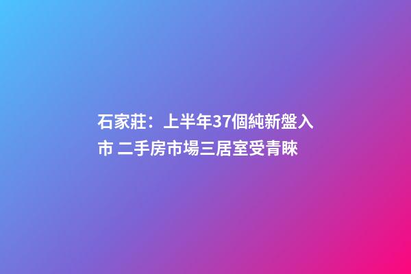 石家莊：上半年37個純新盤入市 二手房市場三居室受青睞